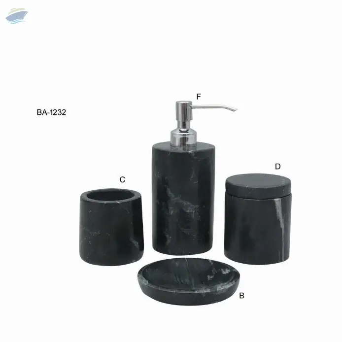 Black Marble Bath Set