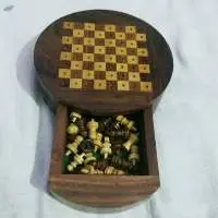 Wooden Chess Game Round Shape