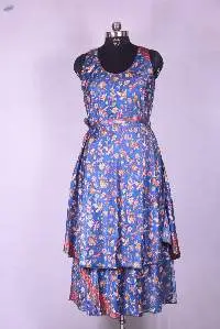 Beautiful Kasturi Silk Flower Print Dress