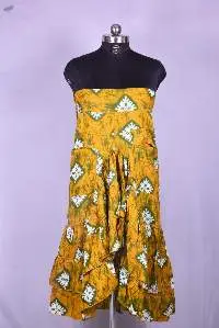 Beautiful Sanganeri Print Strap-Less Dress