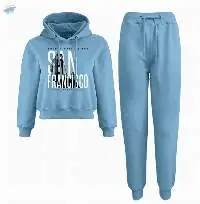 Crop Top Hooded Tracksuit Fork Kids Girls