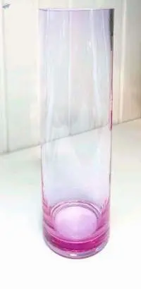 Glass Round Flower Vase With Bottom Color