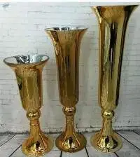 Unity Glass Tall Flower Vase Gold Color