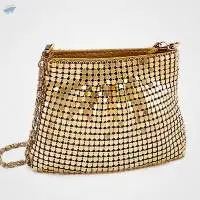Bright Gold Purse With Chain