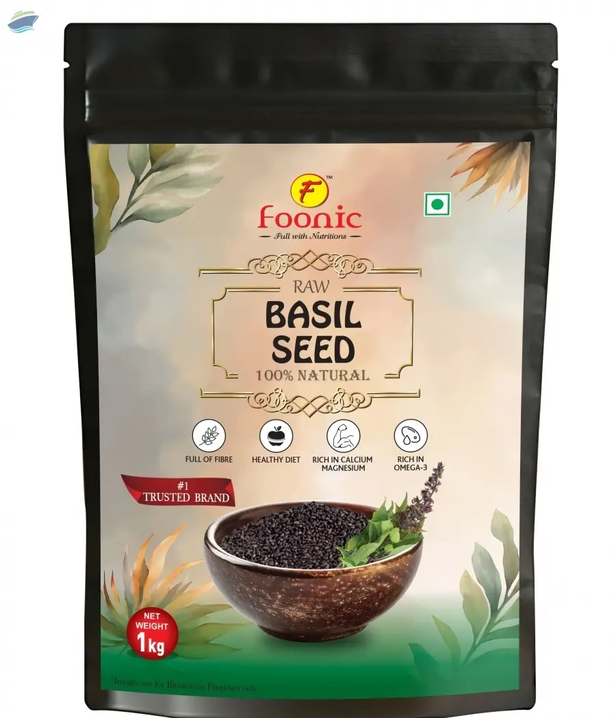 Foonic Raw Basil Seeds, 100% Natural