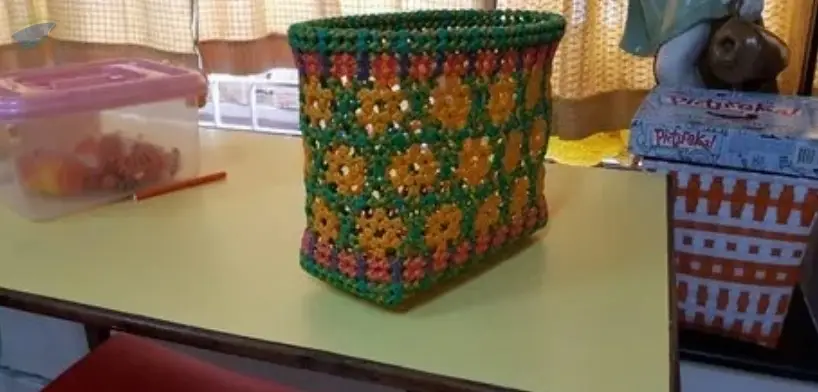 Gold Cane Koodai Weave Basket