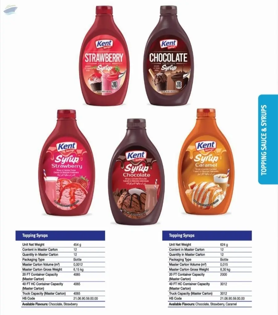 Topping Sauce And Syrups by Pinar Consultancy. Supplier from Turkey