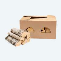 Birch Firewood In Carton Box