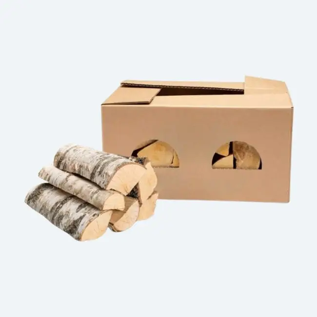 Birch Firewood In Carton Box