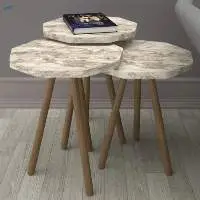 Wooden Leg Nesting Table 3 Pieces