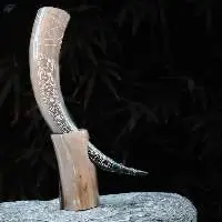 Viking Drinking Horn With Horn Stand