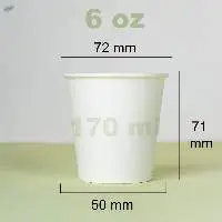 6 oz (170ml) Plain Paper Cups