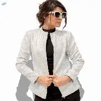 Brilliant White Jacket With Jute Blend
