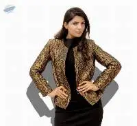 Brocade Jacket In Gold And Black