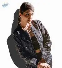 Dark Embroidered Jacket With Gold Thread