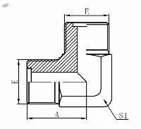 Metric Male O-ring (90 Elbow) 1E9