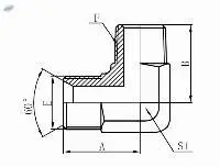 1BT9- BSP MALE 60 SEAT x BSPT MALE 90 ELBOW