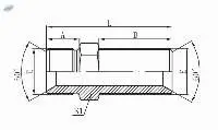 6B- BSP MALE 60 SEAT Bulkhead