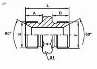 1B-BSP Male Double For 60 Seat Bonded Seal