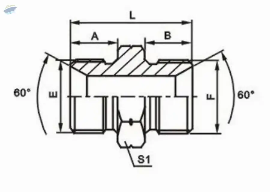 1B-BSP Male Double For 60 Seat Bonded Seal