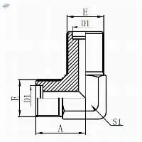 6C9-90 METRIC MALE 24 L.T. BULKHEAD 90 ELB