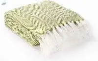 Recycled Cotton Herringbone Weave Throw Blanket