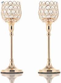 Crystal Gold Plated Candle Holder