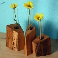 Wooden Flower Vase