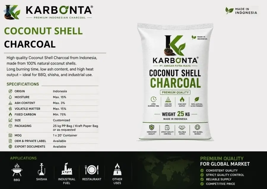 Premium Indonesian Coconut Shell Charcoal