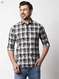 Killer Men's Grey Slender Fit Checks Shirts