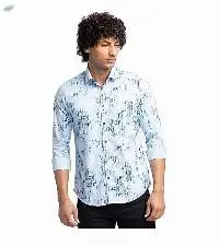 Killer Men's Blue Slender Fit Printed Shirts
