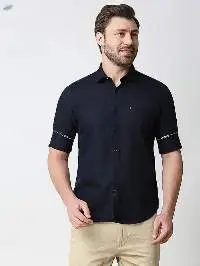 Killer Men's Slim Fit Navy Plain Solid Shirts