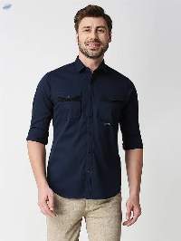 Killer Men's Navy Slender Fit Solid Shirts