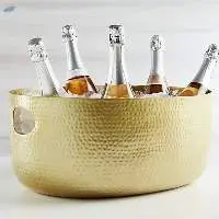 Gold Aluminum Alabaster Beverage Tube
