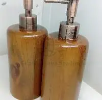 Wooden Shampoo And Soap Bottle