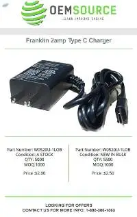 Franklin 2amp Type C charger