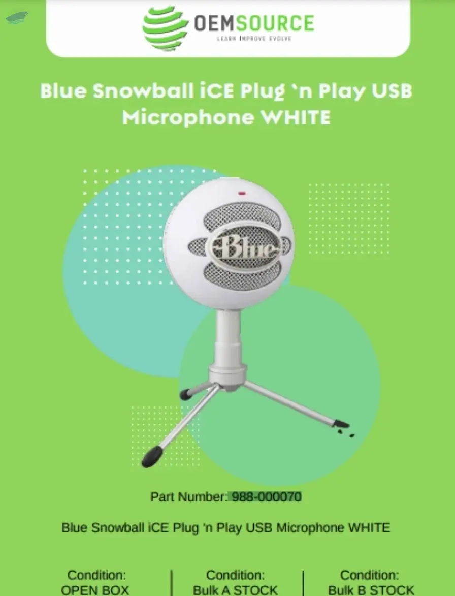 Blue Snowball iCE Plug In Play USB