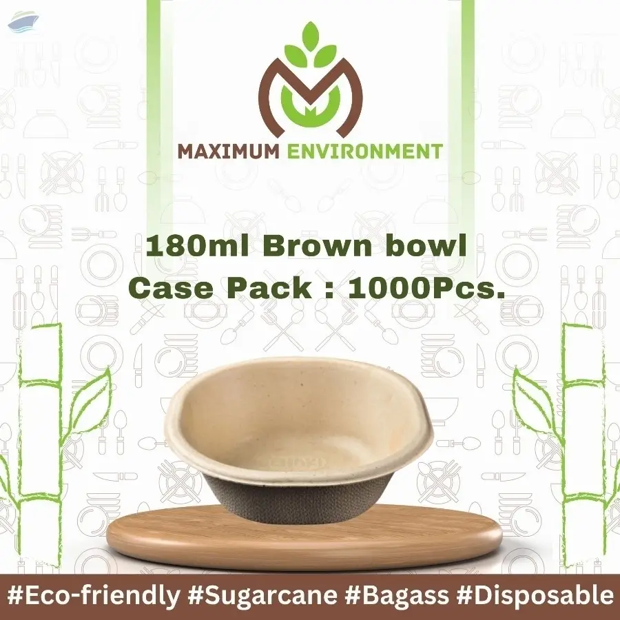 180ml Bagasse Brown Bowl
