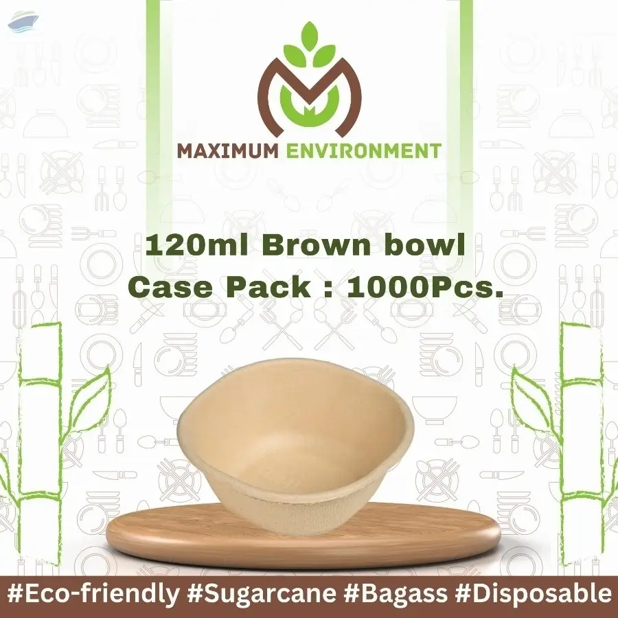 120ml Bagasse Brown Bowl