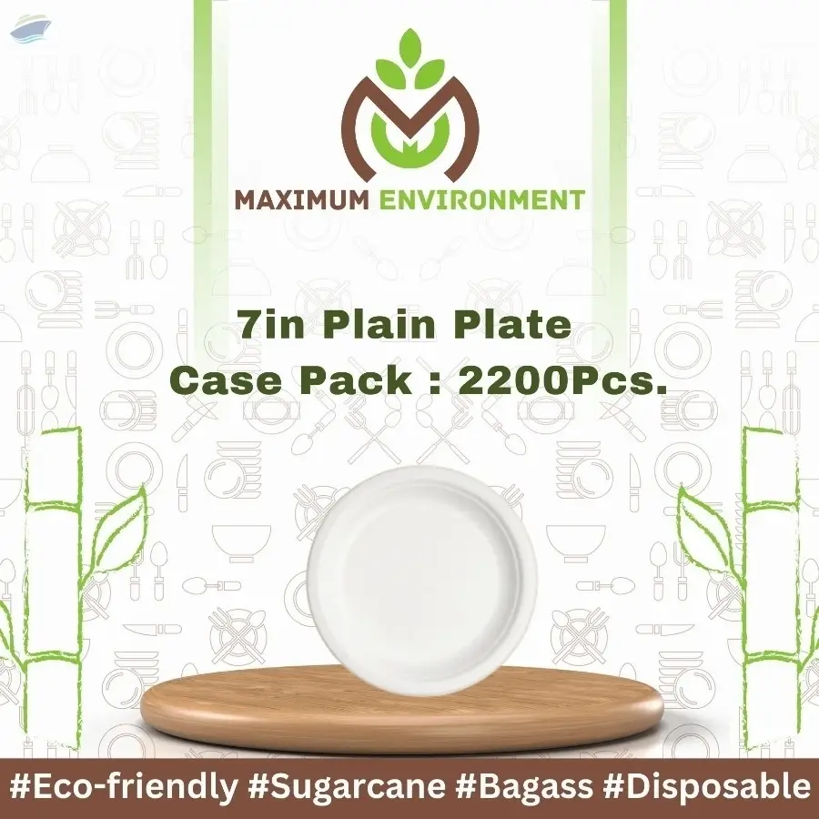 7inch Plain Bagasse Plate