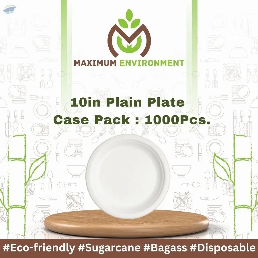 10inch Plain Bagasse Plate