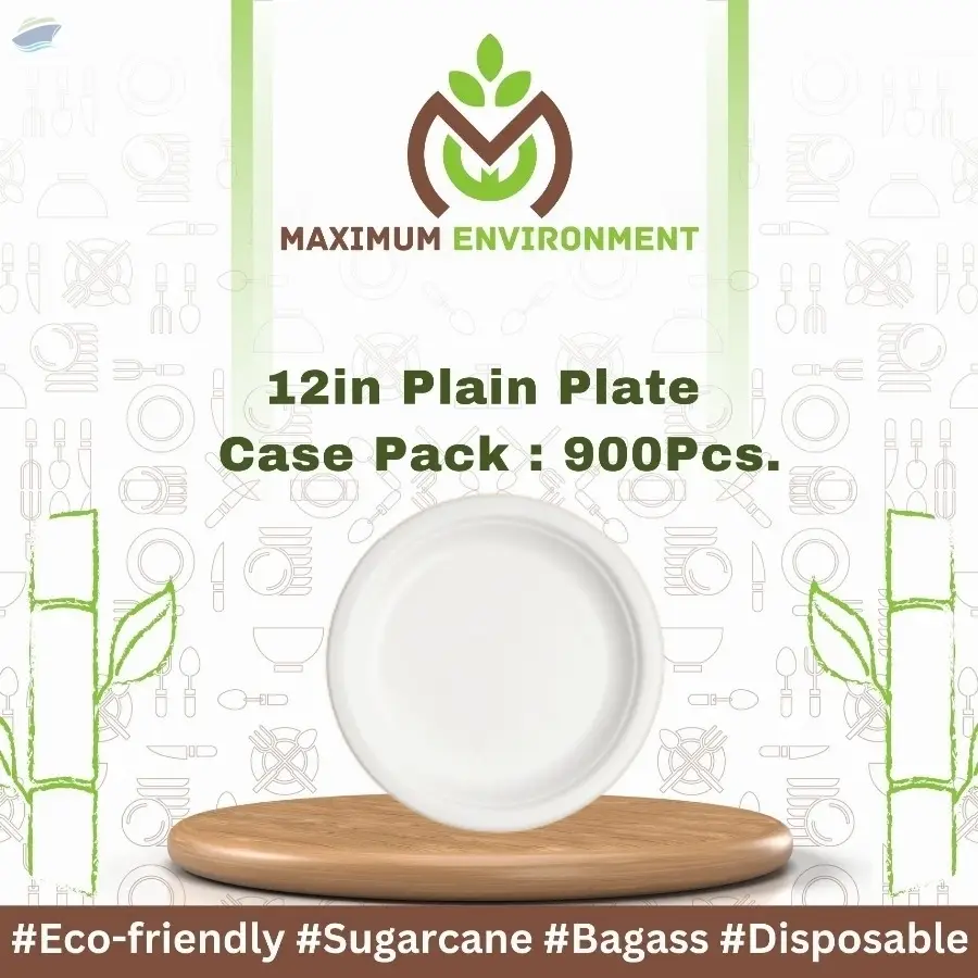 12inch Plain Bagasse Plate