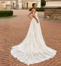 Sexy V-Neck Wedding Dress Spaghetti