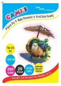 GAMI'S 255gsm 12x18 RC Satin Matte Photo Paper