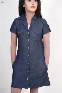 Ladies Button Down Jeans Dress