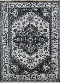 White/Ebony Hand Knotted Carpet
