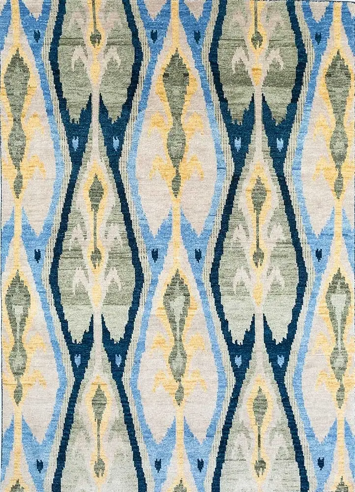 Navy/Cloud White Hand Knotted Carpet