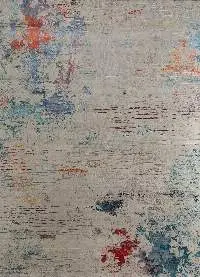 Antique White/Deep Teal Hand Knotted Carpet