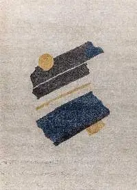 Medium Tan/Alaskan Blue Hand Knotted Carpet