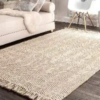 Natural Jute Wavy Chevron With Tassel Area Rug